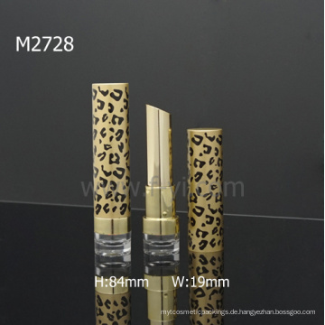 Sexy Leopard leere runde Großhandel Lippenstift Verpackung mit schrägen Mund